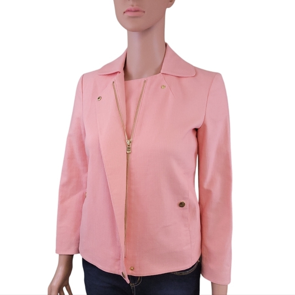 Carlisle Collection Womens Avery‎ Pink Coral Tweed Jacket/Blazer Size 0